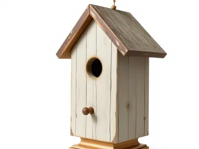 Rustic Birdhouse Model Pack with Detailed Textures Low-poly 3D model