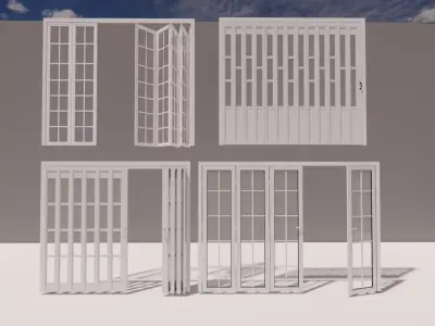 Interior folding shutter door -A1 3D model