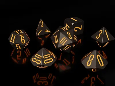 RPG Polyhedral Dice Set Wood Carved Style 3D print model