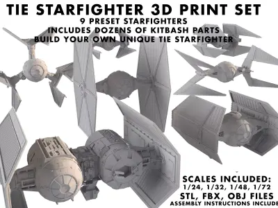TIE Starfighter Kit Bash Set - 3D Print 3D print model