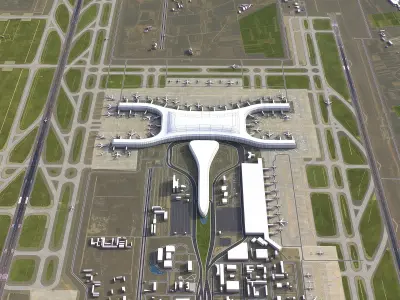 Zhengzhou - 3D Airport Model Low-poly 3D model