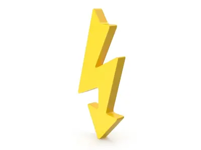 High Voltage Icon Low-poly 3D model
