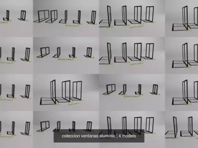 coleccion ventanas aluminio 3D Model Pack
