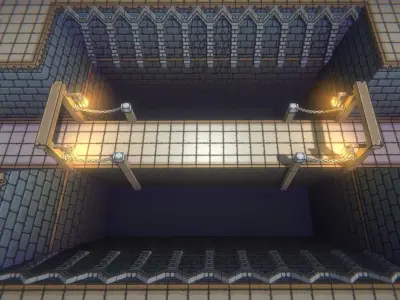 EnviroKit - THE GOTHIC TEMPLE - Retro Lowpoly Low-poly 3D model