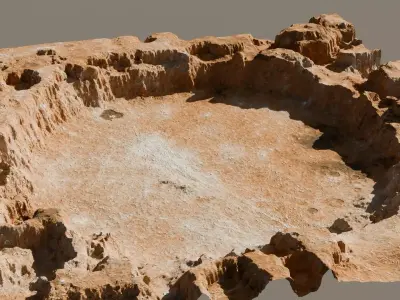 Crater landscape 3D model Low-poly 3D model