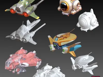 20 Unique Spacecraft Models STL File 3D print model