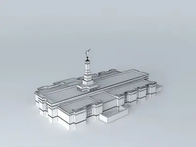 LDS Temple Hermosillo Sonora Mexico Templo Mormon 72nd operat... Free 3D model