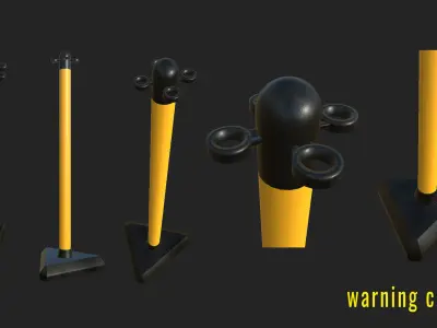 Warning column  Low-poly 3D model
