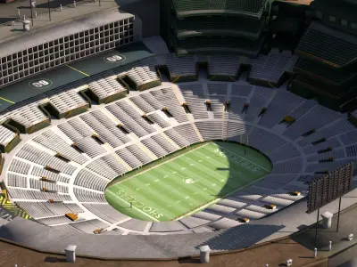 American football field Stadium Low-poly 3D model