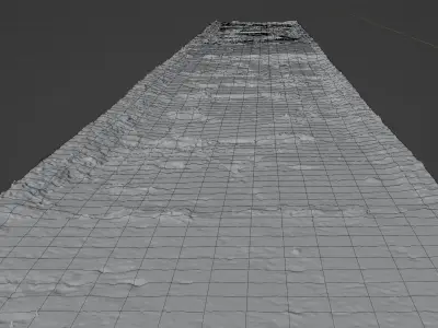 Tileable Photorealistic Sidewalks - 2-Pack B -- 16 bit height Low-poly 3D model