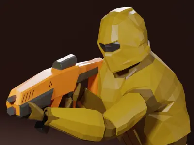 Sci - Fi Marine Low Poly for AR and VR Low-poly 3D model