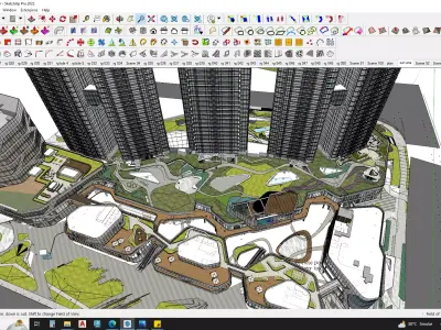Modern shopping mall with hotel 3D model