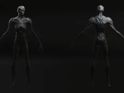 Alien humanoid Low-poly 3D model get