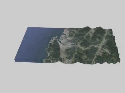 Ulsan City Low-poly 3D model