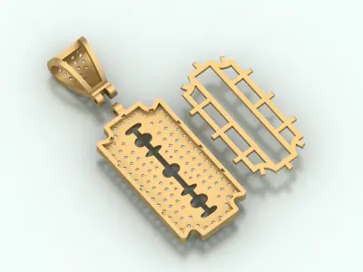 Razor Blade Pendant 3D print model 3D print model