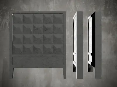 Fence headboard Low-poly 3D model