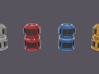 Sci-fi barrel Low-poly 3D model