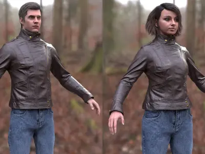 Casual Outfit 2 - MaleFemale MH UE5 Skeletons - Rigged 3D model