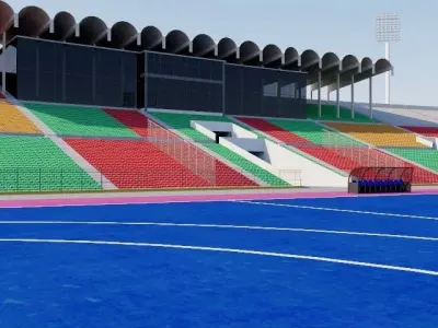 National Hockey Stadium Lahore - Pakistan Low-poly 3D model