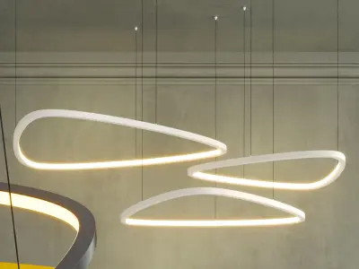 EGG collection curved led pendant light 3D model