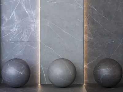 Porcelanosa Liem Tile Set - 10in1 - Black Gray Dark Textures Texture