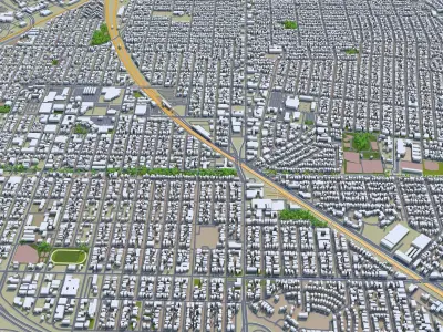 Richmond California USA 25km Low-poly 3D model