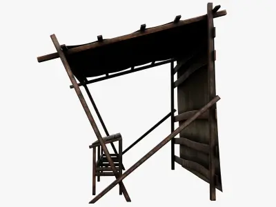 Market Stall Cotton Low-poly 3D model