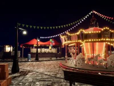 Amusement Park Theme Park Merry GO Round 3D model