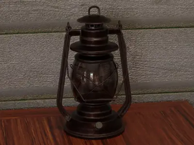 Old Vintage Lantern Low-poly 3D model