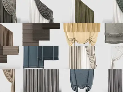 Curtains 44 models 3D Model Pack