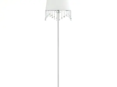 White and Metal Floor Lamp 3D Model 3D model