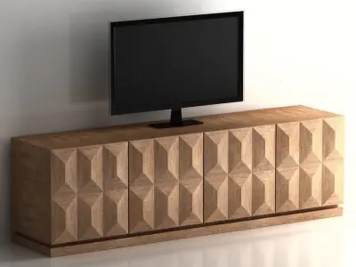 Restoration Hardware Geometric 4-Door Media Console 3D model