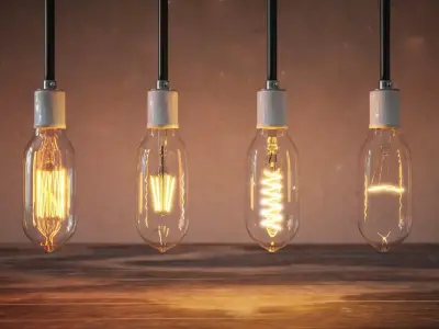 Oblong Light Bulb - LED -  LED twisted - Edison and Incandescent 3D model