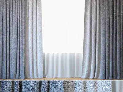 Curtains 87 Curtains with Tulle ROHI Sera 3D model