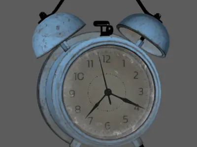 ancient alarm clock Low-poly 3D model