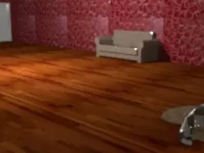 Bedroom room with walls and wooden floor 3D model