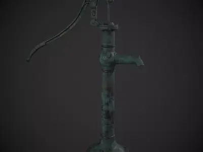 Hand Water Pump Low-poly 3D model