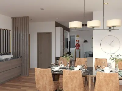 Living and Dining Interior Design - 1 3D model