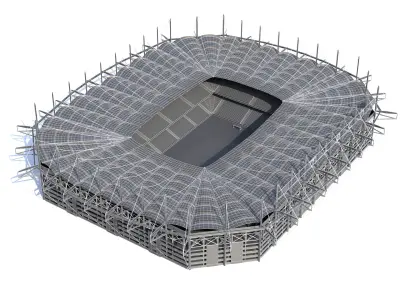Volksparkstadion Hamburg Stadium Euro 2024 Low-poly 3D model