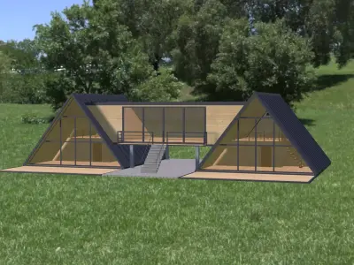 A-frame house double 3D model