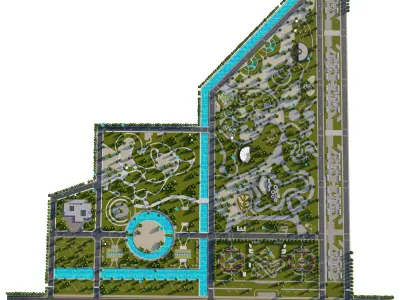 Architecture undergraduate thesis landscape theme park 3D model