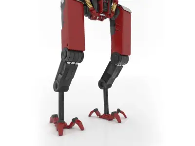 Red Robot Transformer Low-poly 3D model