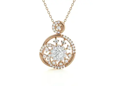 Solitaire Light wt Pendant Earrings Set 3dm stl obj mtl gltf  3D print model