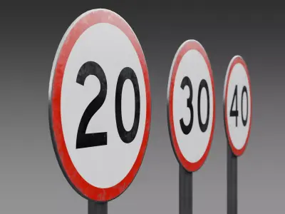Road Sign Set v1 3D model