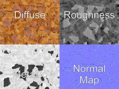 Ornate Renaissance Golden Frame model pack Low-poly 3D model