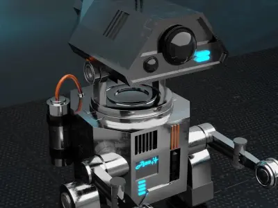 Cute Robot Low-poly 3D model