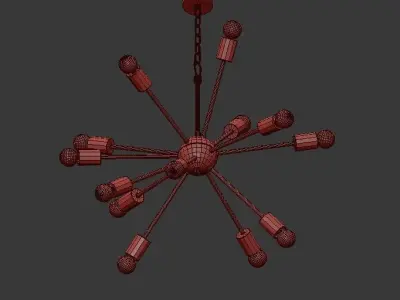 Loft Industrial Sputnik Chandelier 3D model