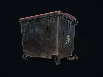 Urban Old Trash Can  Low-poly 3D model PBR Textures Low-poly 3D model