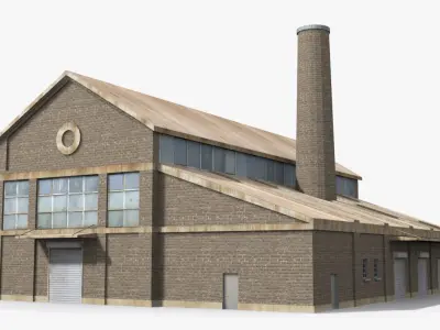 Factory x3 Low-poly 3D model purchase