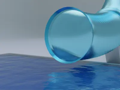 Small blue water slide 3D model 3D model